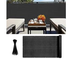 Recinzione Copertura per Balcone Giardino Protezione della Privacy Schermo in HDPE Permeabile Frangivista Giardino Protezione UV dal Vento per Balcone, Giardino, Piscina 90 x 500 cm Nero