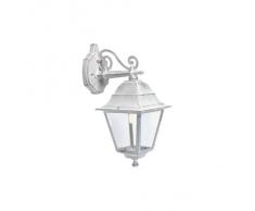 Applique in basso classica lampada da parete per esterno bianco-argento