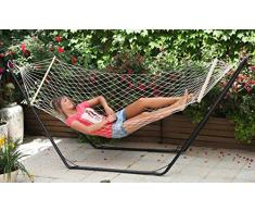 HOMEGARDEN Amaca a Rete per Giardino con Assi in Legno 80x100 Cm