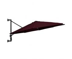 Tidyard Ombrellone Parasole da Parete con Palo in Alluminio Rosso/Nero 3 m,Ombrellone a Muro da Balcone,Ombrellone da Giardino Patio,Ombrellone da Terrazzo,Ombrellone da Balcone,Ombrellone da Esterno