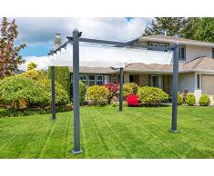 ITALFROM SRL Gazebo Pergola in Alluminio con Telo Retrattile cm. 300x300 da Esterno o da Giardino