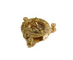 Fastyl, stile nautico, in ottone, stile Vintage, motivo: meridiana da 7,62 cm (3")-Bussola tascabile in ottone