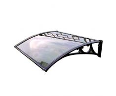 CDDQ Pensilina Tettoia Tenda Porta 120x60 cm Tettoia Pensilina in Policarbonato Trasparente Tettoia da Porta,Anti-Sole e Anti-Pioggia,60x60cm Pensilina ad Arco