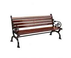 ORBANA Panchina da Balcone, Panca da Giardinaggio, Panchine da Esterno, con Schienale, Mobili Veranda Giardino in Metallo Alluminio, per Prato, Parco, Giardino A Doghe Sedia da Veranda