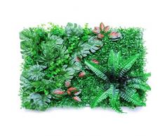 Siepe Artificiale Decorativa, 40x60 Cm Buxus Pannello Erba Sintetica Pianta di Bosso Foglie Sintetiche Sfondo Muro di Piante Finte per Decorazione E Schermatura