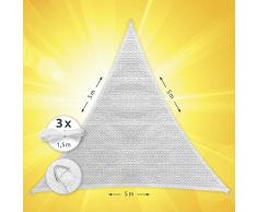 Windhager 10977 - Ombra Patio vela triangolare 5m, bianco