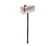 PrimeMatik - Buca delle Lettere US Mail Alluminio per Postale Americano Argento con Supporto