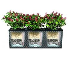 Lechuza Trio Cottage 30 Vaso Fioriera in Resina per Piante Set Completo - bianco