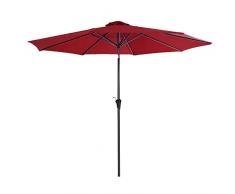 SONGMICS Ombrellone, Ø 300 cm, Parasole, Baldacchino Ottagonale in Poliestere, con Meccanismo di Inclinazione e Manovella, per Giardino, Balcone e Cortile, Base Non Inclusa, Rosso GPU30RD