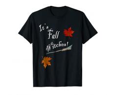 Scopa e foglie delle streghe È autunno Streghe! Maglietta
