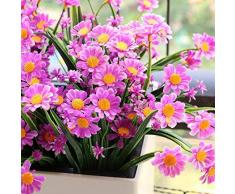yueyue947 / Daisy Fiori Artificiali Resistente ai Raggi UV per Esterni Falso plastica Margherite Piante Vegetazione Arbusti per Vaso Portico Finestra Scatola Domestica Confezione da 4 Pezzi