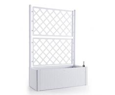 Stefanplast STF639 Fioriera Deluxe con Spalliera, Bianco