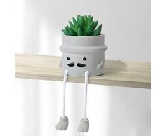 Dremisland Piante Artificiali in Vaso Falso Pianta Succulente con Appeso Gamba Emotivo Cemento Finto Piante Grasse Decorazione per Casa Ufficio Tavolo Scrivania Soggiorno Scaffali