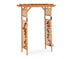 Relaxdays Arco in Legno per Rose, Maxi Pergola, Sostegno per Rampicanti, da Giardino Largo, 230x162x79 cm, Arancione