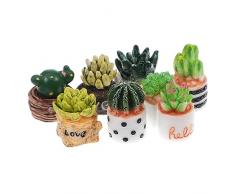 Warmhm 8Pcs Piante In Vaso Artificiali Piccole Piante Artificiali In Vaso Piante In Miniatura Cactus Falso Accessori Per La Casa Delle Bambole Cactus Artificiale Piante In Vaso Finte