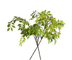 Steli di foglie verdi artificiali, confezione da 4 mazzi di fiori finti da 31,1 pollici Foglie di vegetazione finta Simulazione Pianta di cespuglio per vaso Bouquet Ghirlanda Casa Matrimonio Fai da te