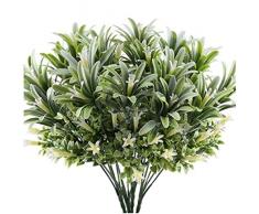 N-O artificiale di plastica giglio fiore pianta falso foglie giardino arbusto verde erba artificiale mattina gloria casa decorazione allaperto bundle