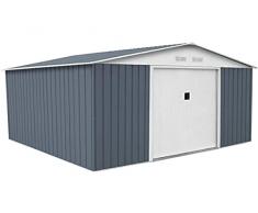 GARDIUN KIS12962 - Casetta metallica Bristol 7,74 m² Esterno 241 x 321 x 205 cm Acciaio Zincato Grigio Antracite