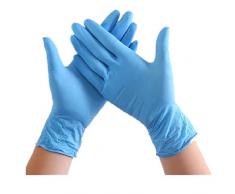 DAY8 Guanti Monouso Nitrile Senza Polvere 50 Pz Resistenti allUsura per Servizi di Catering Barbecue Pulizia Animali Domestici Bellezza (Blu, M)