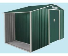 Garden Cottage Casetta Attrezzi in Lamiera Metalgreen L278 con legnaia - L278xP127xH195 cm