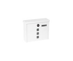 ARREGUI Chance E7101 Postale in Acciaio, Formato M (DIN A4), Cassetta della Posta con Serratura Coperta e Portanome, Facile de Montare, Bianco, riviste -24,5x31,2x10 cm
