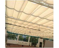 AWAING Tenda a Vela Estensibile,Telo Ombreggiante Tenda a rullo a onda Tenda da sole in fune metallica Scivolo Anti-UV 85% Impermeabile Traspirante Terrazza Terrazza Gazebo Telo ombra telescopico UV V