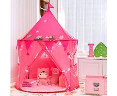 LyhomeO Tenda da Gioco Castello da Principessa per Ragazze e Bambini, Casetta dei Giochi per Interni ed Esterni, Tenda Portatile, Regalo per Bambini