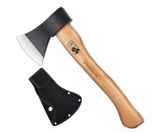 UNIVINLIONS Ascia da spacco a mano Ascia pesante Accetta universale Ascia forestale Ascia in acciaio inox con manico in legno Ascia da esterno per giardino foresta attività allaperto