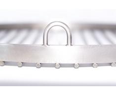 Griglia in acciaio inox rotondo F. barbecue basculante | Made in Germany | con incisione a scelta