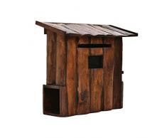 KONGY Cassetta Postale, Fatto A Mano Montaggio a Parete maildrop di Legno Letterbox Vintage Americano Resistente agli Agenti Atmosferici Durevole Sicurezza Post Box letterbox