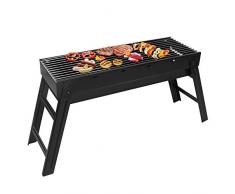SunJas BBQ Carbone Barbecue a carbonella Pieghevole da Picnic, BBQ da Campeggio, per Esterni, Pieghevole