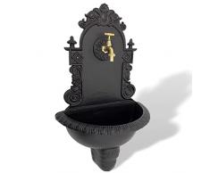 Fontana a Muro Alluminio Marrone in nostalgico 72cm Stile Antico (c)