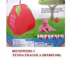 Tenda giocattolo da giardino casa mare per giochi bimbi fragola; dimensioni cm80*80*100