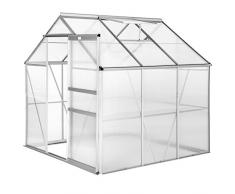 TecTake Serra da giardino in alluminio e policarbonato per piante orto casetta esterno 5,85 m³ - modelli differenti - (190x185x195 cm | no. 402473)