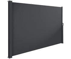KESSER® Tenda da Sole Laterale Estensibile - Tenda Parasole paravento avvolgibile - Tenda Oscurante - frangivista e frangivento per Giardino, Balcone e terrazzo, Grigio Scuro, 300 x 180 cm