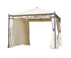 Gazebo da giardino in ferro con tende laterali (3X3)