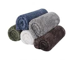 PET SPPTIES Coperte per Animali Domestici in Flanella da 5 Pezzi Coperte per Cani e Gatti in Morbido Pile, Coperta da Letto per Gatti in Caffè Grigio PS087 (60X40 CM, Misto)