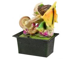 Cascata d'acqua Fontana per interni, effetto calmante Feng Shui scrivania top Feature, Tropical Fish
