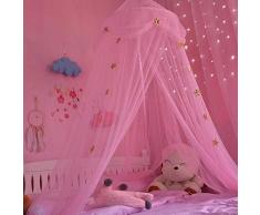 Casa tenda zanzariera per ragazze della camera dei bambini tenda Dome letto a baldacchino tenda blu rosa con stelle bianche Dream tenda decorazione della stanza tenda da gioco