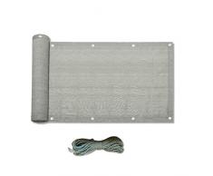 Rebecca Mobili Telo Frangivista, Paravento Balcone Hdpe, Grigio, Ombreggiante Privacy - Misure: 0,75 x 6 mt (HxL) - Art. RE6545