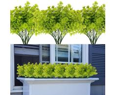 10 Pezzi Fiori Artificiali Arbusto Artificiale Finti Piante Decorazione Sedum lineare di Plastica per Casa Giardino Patio Ufficio Matrimonio Decorazioni Grün