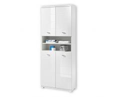 Stella Trading Piscina Alto Bianco – Moderno armadietto da Bagno con Molto Spazio, Legno ingegnerizzato, 76 x 190 x 31 cm