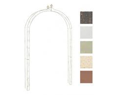 CLP Arco da Giardino ANNA in Ferro Verniciato a Polvere – Sostegno per Piante Rampicanti Altezza 256 cm I Supporto per Fiori in Stile Rustico Antico I Pergolato Ingresso Giardino Decorato crema antico