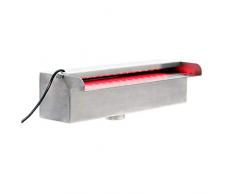 Wiltec Gioco dAcqua a Cascata Acciaio Inossidabile con LED 30 cm Piscina laghetto