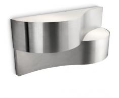 Philips Lighting Oriole Lampada da Parete per Esterno, Ondulata, Acciaio Inox, Lampadina RE 2 x 11 W Inclusa