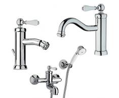 Yellowshop - Set Miscelatori lavabo e bidet con piletta ed esterno doccia Jacuzzi mod. Tosca