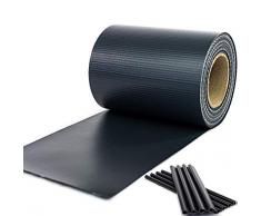 Frangivista Per Recinzione Giardino Set Completo – Striscia Privacy In Pvc Per Recinto Metallico Doppio Stelo – 40M X 0.19M Con 30 Clip – Antracite + Guanti Giardinaggio