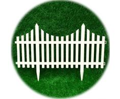 YYFANG Steccato in Legno, Recinzione in Plastica, Recinzione per Giardino Decorazione per Bordi Barriera Recinzione Design con Piedi A Punta Cortile Erba Bianco 4 Dimensioni