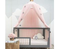 Aesy Zanzariera per Cameretta dei Ragazze, Letto a Baldacchino per Bambini Cupola Rotonda Tenda Kids Princess Play Zanzariera in Filato di Cotone, Mosquito Net For Kids Bed (Rosa)