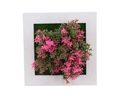 Zentto Simulazione Pianta Portafoto Fiore Artificiale in plastica con Cornice Decorazione da Parete per Giardino Esterno Balcone Portico Soggiorno Nursery